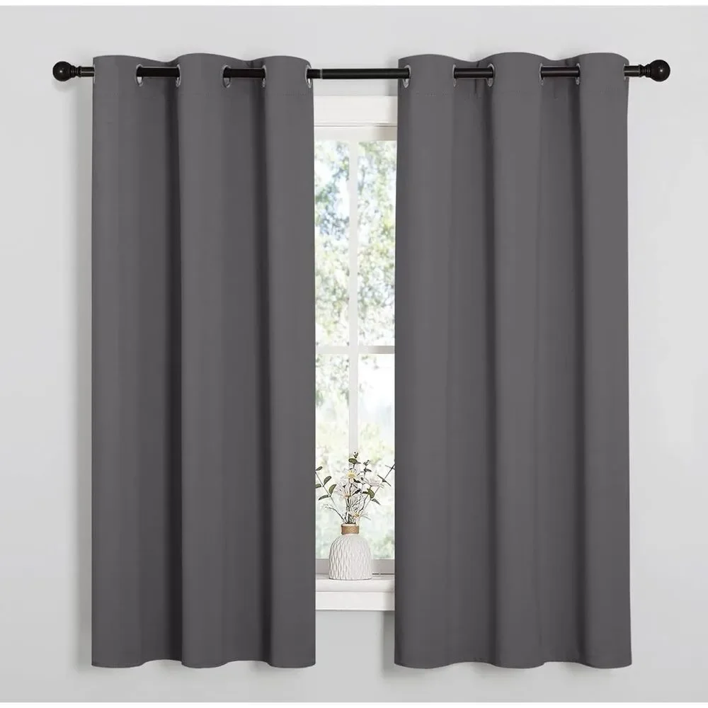 NICETOWN Blackout Curtains Gray 42x63 Set of 2 Thermal Insulated New